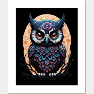 Owl Dia De Los Muertos Posters and Art